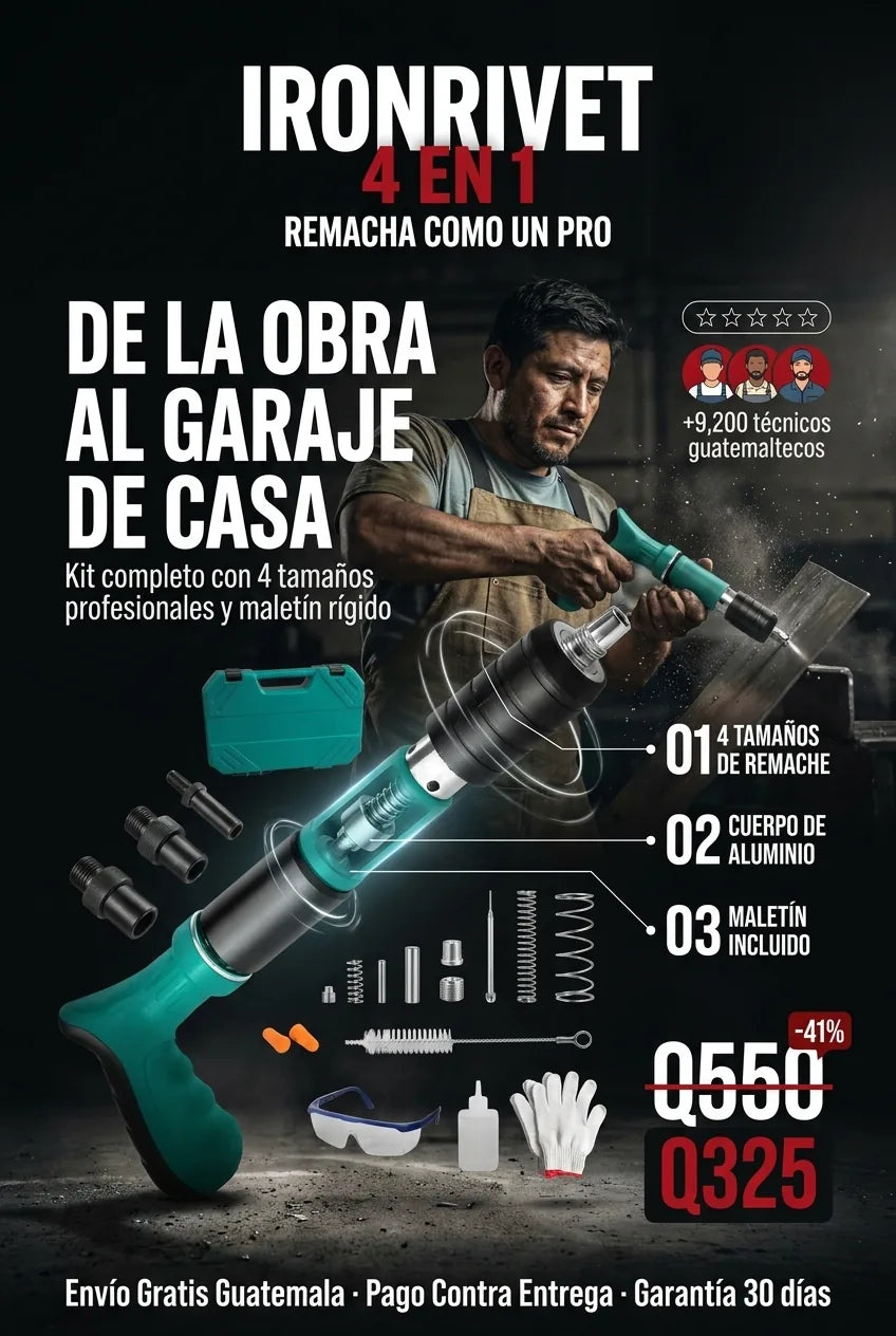 🔩 Kit Pistola Remachadora Manual Profesional