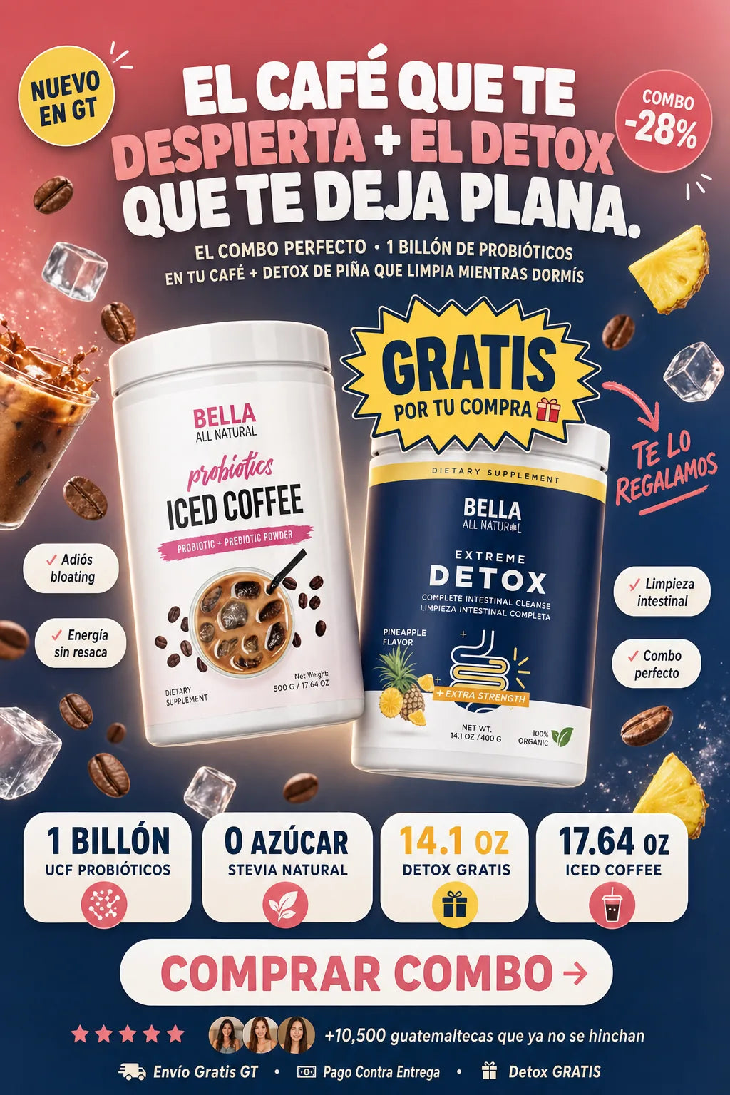 ☕ Bella All Natural — Probiotics Iced Coffee + 🎁 GRATIS DETOX