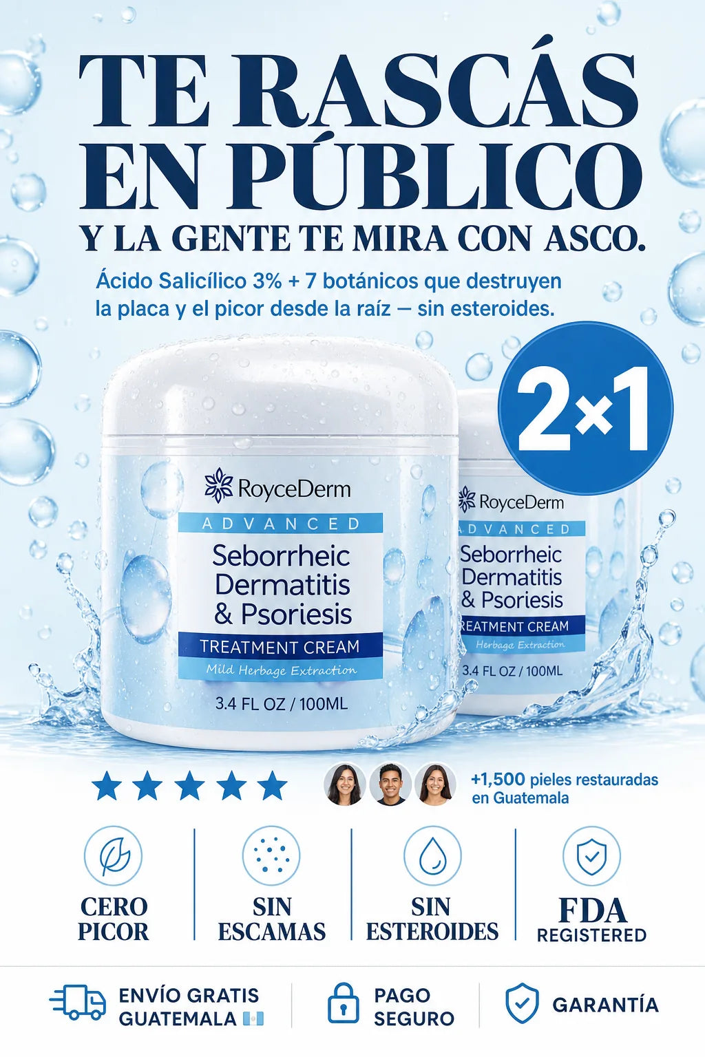 🧴 RoyceDerm Advanced - Elimina esas escamas AHORA - PAGA 1 Y LLEVA 2