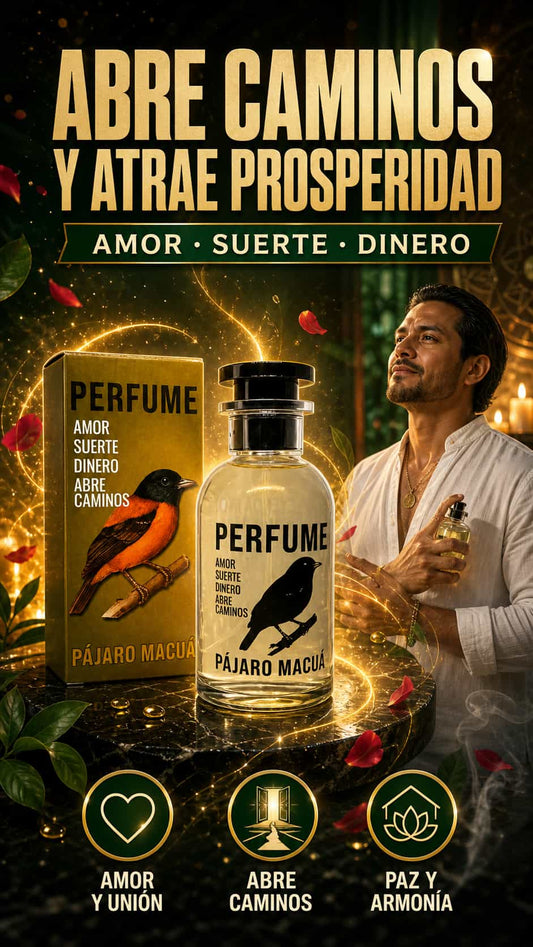 🐦 Perfume Pájaro Macuá Para el Amor · Suerte · Dinero · Abre Caminos