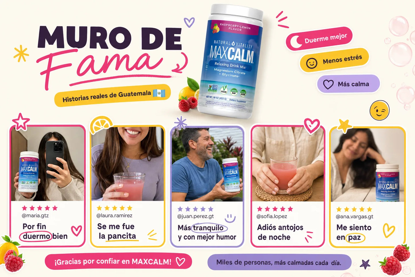 MaxCalm — testimoniales